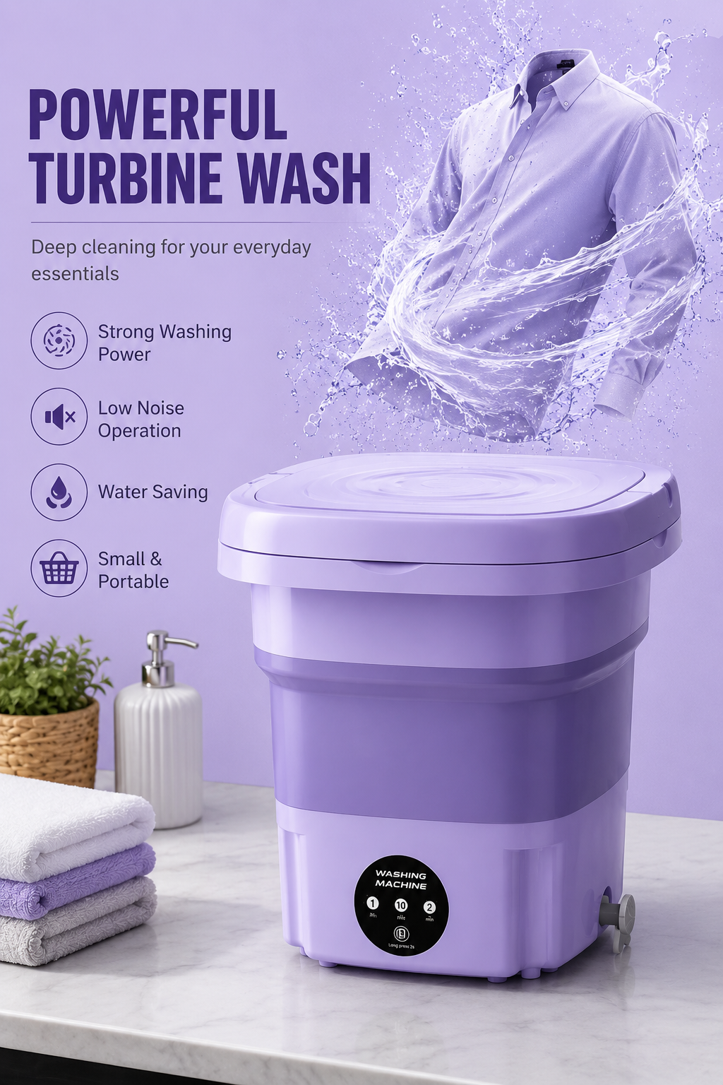 Portable Mini Washing Machine | Foldable ABS