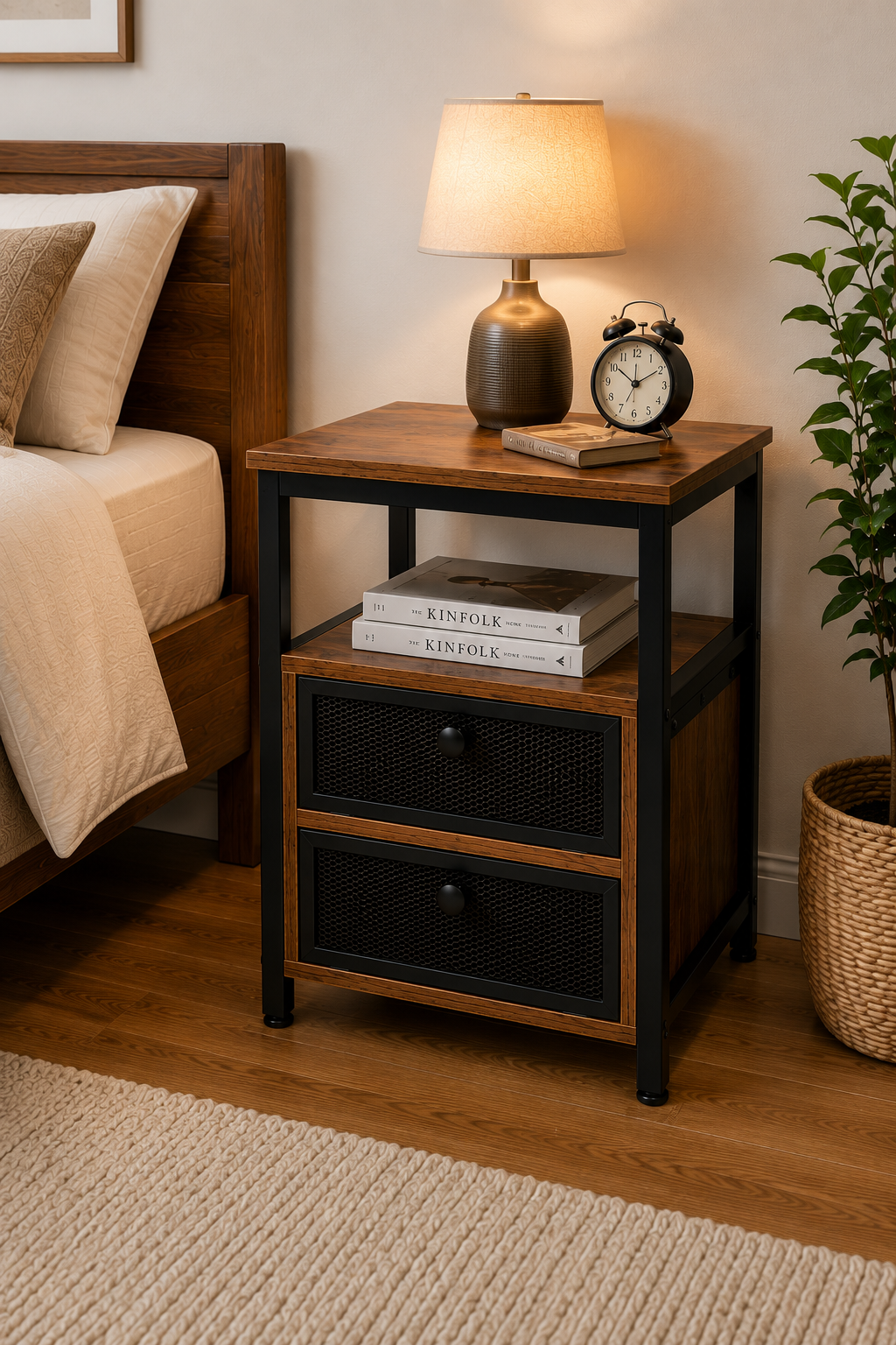 Wooden Storage Side Table